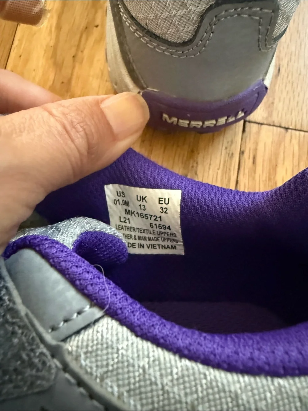 Merrell Kids Gray and Purple Rugged Sneakers
